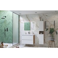  ЗОВ Тумба под умывальник Дион 80 D80LHO0M9003MKV5 (белый матовый/дуб) - Превью изображения №3 — Интернет-магазин ПроЗаказ