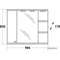  Onika Шкаф с зеркалом Эльбрус 90.02 правый (белый) [209004] - Превью изображения №3 — Интернет-магазин ПроЗаказ