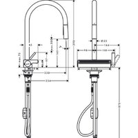 Смеситель Hansgrohe Aquno Select M81 73837800 (стальной) - Превью изображения №10 — Интернет-магазин ПроЗаказ
