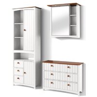  Диприз Шкаф с зеркалом Paula Д.73045.1 (белый воск/черри) - Превью изображения №2 — Интернет-магазин ПроЗаказ