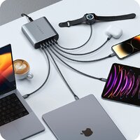Сетевое зарядное Satechi 200W USB-C 6-Port GaN Charger ST-C200GM-EU - Превью изображения №5 — Интернет-магазин ПроЗаказ
