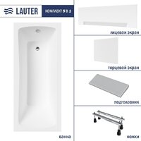 Ванна Lauter Bianca 140 21207140 (с ножками, серым подголов.,белым лиц. и торц.экраном) - Превью изображения №2 — Интернет-магазин ПроЗаказ
