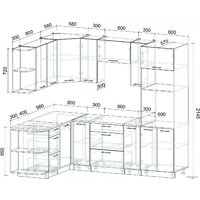Готовая кухня Интерлиния Мила Лайт 1.68x2.4 левая (белый платинум/бетон портленд/белый гранит) - Превью изображения №4 — Интернет-магазин ПроЗаказ