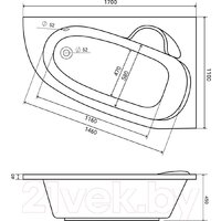 Ванна Lauter Valencia 170x110 2102170R (с ножками) - Превью изображения №14 — Интернет-магазин ПроЗаказ