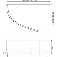 Ванна Lauter Valencia 170x110 2102170R (с ножками) - Превью изображения №13 — Интернет-магазин ПроЗаказ