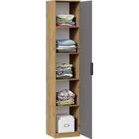 Шкаф-пенал Трия Хилтон для белья исп.2 (дуб крафт золотой/графит матовый) - Превью изображения №4 — Интернет-магазин ПроЗаказ