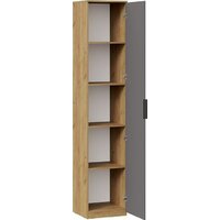 Шкаф-пенал Трия Хилтон для белья исп.2 (дуб крафт золотой/графит матовый) - Превью изображения №5 — Интернет-магазин ПроЗаказ