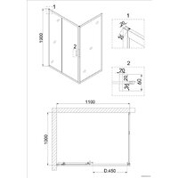 Душевая дверь Niagara NG-82-11AB 110x190 - Превью изображения №3 — Интернет-магазин ПроЗаказ