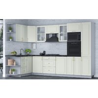 Готовая кухня Интерлиния Мила Шато 1.68x3.2 ВТ левая (белый/белый/кастилло темный) - Превью изображения №4 — Интернет-магазин ПроЗаказ