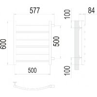 Полотенцесушитель TERMINUS Классик П6 500x600 (боковое подключение 50, хром) - Превью изображения №3 — Интернет-магазин ПроЗаказ
