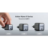 Сетевое зарядное Anker PowerPort Nano II GaN 65 Вт - Превью изображения №5 — Интернет-магазин ПроЗаказ