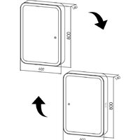  Silver Mirrors Шкаф с зеркалом Фиджи flip 60x80 LED-00002472 - Превью изображения №6 — Интернет-магазин ПроЗаказ