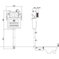 Унитаз приставной Roxen Antares в комплекте с инсталляцией Attach 5 в 1 967019 (кнопка: черный матовый) - Превью изображения №6 — Интернет-магазин ПроЗаказ