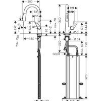 Смеситель Hansgrohe Talis M51 73850800 (стальной) - Превью изображения №6 — Интернет-магазин ПроЗаказ