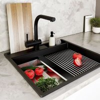 Кухонная мойка Globalo Silvano 60.1 Black/IX - Превью изображения №2 — Интернет-магазин ПроЗаказ