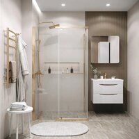 Душевая стенка Grossman Pragma 90x195 200.K33.03.90.32.00 (золото сатин,стекло прозрачное) - Превью изображения №4 — Интернет-магазин ПроЗаказ