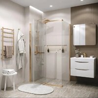 Душевая стенка Grossman Pragma 90x195 200.K33.03.90.32.00 (золото сатин,стекло прозрачное) - Превью изображения №6 — Интернет-магазин ПроЗаказ