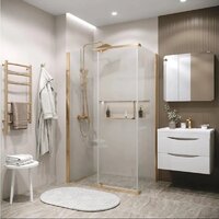 Душевая стенка Grossman Pragma 90x195 200.K33.03.90.32.00 (золото сатин,стекло прозрачное) - Превью изображения №3 — Интернет-магазин ПроЗаказ