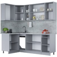 Готовая кухня Интерлиния Мила Лайт 1.2x2.1 (бетон лайт/антрацит/опал светлый) - Превью изображения №2 — Интернет-магазин ПроЗаказ