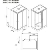 Душевая кабина AM.PM X-Joy 120x80 W94C-403-12080BT (черный матовый/прозрачное стекло) - Превью изображения №7 — Интернет-магазин ПроЗаказ