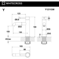 Смеситель Whitecross Y 1211GM (оружейная сталь) - Превью изображения №3 — Интернет-магазин ПроЗаказ