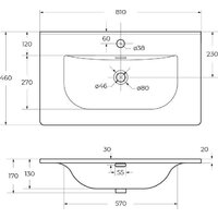 Умывальник Cezares CZR-8099-80 - Превью изображения №3 — Интернет-магазин ПроЗаказ