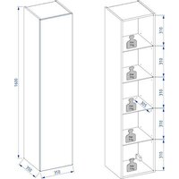  Lauter Шкаф-пенал Навесной Nelli (бело-серый п/мат) - Превью изображения №2 — Интернет-магазин ПроЗаказ