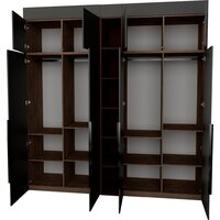 Шкаф распашной Рэйгрупп Рэй S245-В10-1-WKL В10-1 (дуб веллингтон/кобальт/античная латунь) - Превью изображения №2 — Интернет-магазин ПроЗаказ