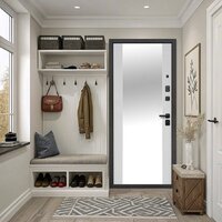 Металлическая дверь Guard Зеркало серебристый/белый матовый (86x205, правая) - Превью изображения №4 — Интернет-магазин ПроЗаказ