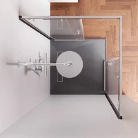 Душевой уголок AM.PM X-joy 90x90 W94G-403-9090-MT1K (серебристый/прозрачное стекло) - Превью изображения №2 — Интернет-магазин ПроЗаказ