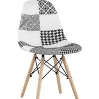 Stool Group Eames DSW (пэчворк черный/белый)