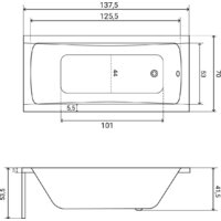 Ванна Lauter Bianca 140 21207140 (с ножками, серым подголовником) - Превью изображения №36 — Интернет-магазин ПроЗаказ