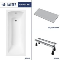 Ванна Lauter Bianca 140 21207140 (с ножками, серым подголовником) - Превью изображения №2 — Интернет-магазин ПроЗаказ