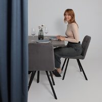 Кухонный стол Мамадома Leonel-130 раздвижной 130-165х85 (дымчатая керамика/черный) - Превью изображения №2 — Интернет-магазин ПроЗаказ