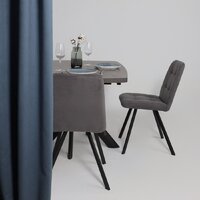 Кухонный стол Мамадома Leonel-130 раздвижной 130-165х85 (дымчатая керамика/черный) - Превью изображения №3 — Интернет-магазин ПроЗаказ