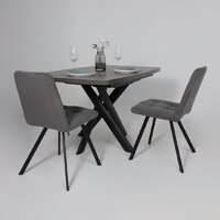 Кухонный стол Мамадома Leonel-130 раздвижной 130-165х85 (дымчатая керамика/черный) - Превью изображения №4 — Интернет-магазин ПроЗаказ