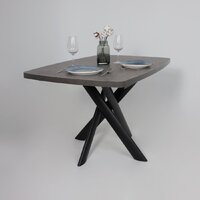 Кухонный стол Мамадома Leonel-130 раздвижной 130-165х85 (дымчатая керамика/черный) - Превью изображения №6 — Интернет-магазин ПроЗаказ