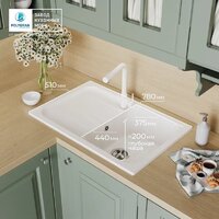 Кухонная мойка Polygran Alto 780 (белый хлопок) - Превью изображения №5 — Интернет-магазин ПроЗаказ