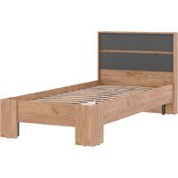 Кровать Стендмебель Хелен КР 01 90x200 (серый графит 0162/дуб крафт золотой) - Превью изображения №2 — Интернет-магазин ПроЗаказ