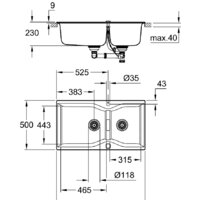 Кухонная мойка Grohe K700 100-C 90/50 2.0 31658AT0 (серый гранит) - Превью изображения №2 — Интернет-магазин ПроЗаказ