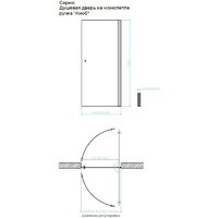 Душевая дверь MaybahGlass 198x60 MGD-797-6 (прозрачное стекло/черный) - Превью изображения №8 — Интернет-магазин ПроЗаказ