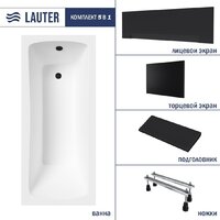 Ванна Lauter Bianca 140 21207140 (с ножками, черным подголов.,черным лиц. и торц.экраном) - Превью изображения №2 — Интернет-магазин ПроЗаказ