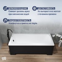 Ванна Lauter Bianca 140 21207140 (с ножками, черным подголов.,черным лиц. и торц.экраном) - Превью изображения №4 — Интернет-магазин ПроЗаказ