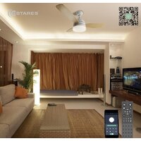 Припотолочная люстра Estares Fan Wood 48W+18W R-APP-1060x390-WHITE/WOOD/WHITE-220-IP20 - Превью изображения №3 — Интернет-магазин ПроЗаказ