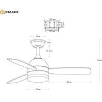 Припотолочная люстра Estares Fan Wood 48W+18W R-APP-1060x390-WHITE/WOOD/WHITE-220-IP20 - Превью изображения №8 — Интернет-магазин ПроЗаказ