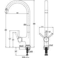 Смеситель Cersanit Elio однорычажный 68261 (черный) - Превью изображения №14 — Интернет-магазин ПроЗаказ