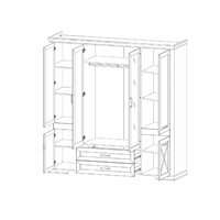 Шкаф распашной Black Red White Marselle SZF6D2S (ясень снежный/дуб сонома темный) - Превью изображения №3 — Интернет-магазин ПроЗаказ