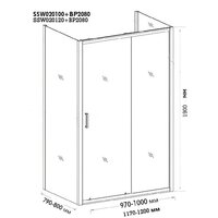Душевой уголок Pelican SSW020120+BP02080 80x120x190 - Превью изображения №5 — Интернет-магазин ПроЗаказ
