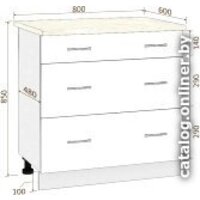Шкаф напольный Кортекс-мебель Корнелия Лира НШ80р3ш (венге/королевский опал) - Превью изображения №5 — Интернет-магазин ПроЗаказ