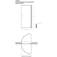 Душевая дверь MaybahGlass 198x60 MGD-802-5 (сатин стекло/хром матовый) - Превью изображения №8 — Интернет-магазин ПроЗаказ